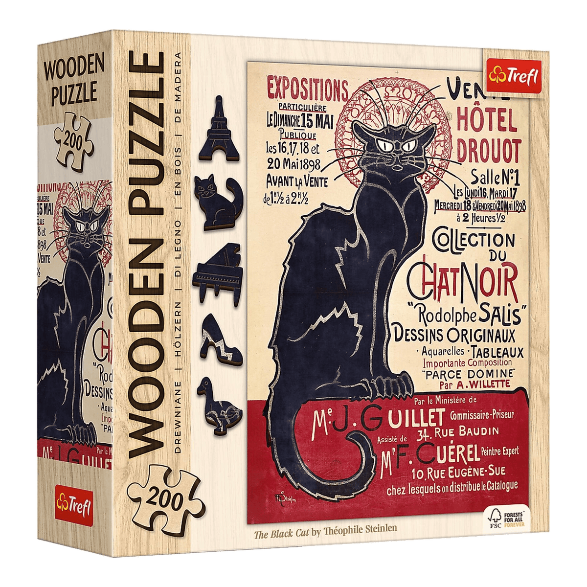 Steinlen - A Fekete Macska - FA Kirakó! Trefl 200 darabos kirakó puzzle (TR-20254) - puzzlegarden