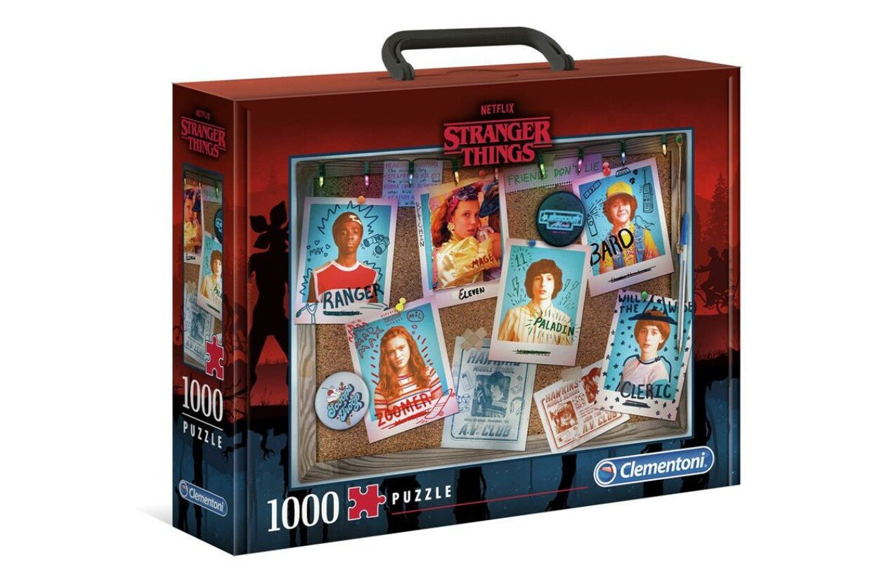 Stranger Things Karakterek Koffer Clementoni 1000 darabos kirakó puzzle (CL-61507 8005125615070) - puzzlegarden