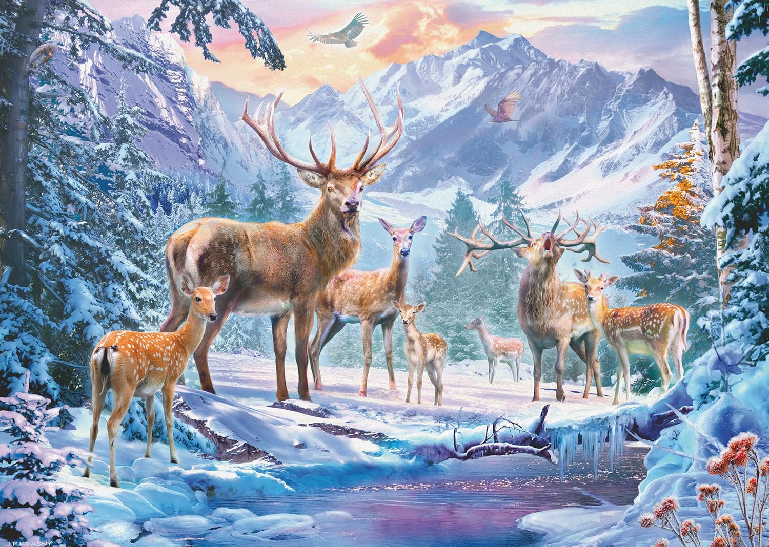 Szarvasok télen Ravensburger 1000 darabos kirakó puzzle (RA - 12000888 4005555008880) - puzzlegarden