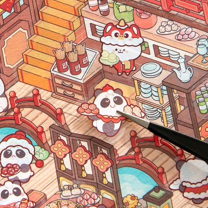 Szecsuáni Hot Pot étterem - matricajelenet Simno 1 darabos kirakó puzzle (SN-6941776321132) - puzzlegarden