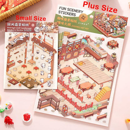Szecsuáni Hot Pot étterem - matricajelenet Simno 1 darabos kirakó puzzle (SN-6941776321132) - puzzlegarden