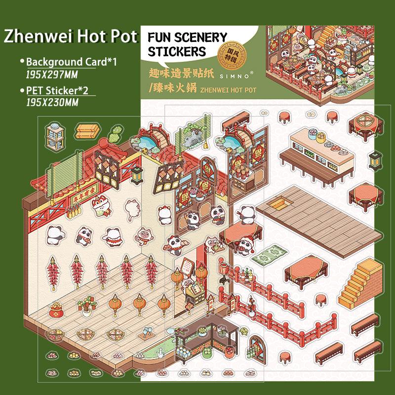Szecsuáni Hot Pot étterem - matricajelenet Simno 1 darabos kirakó puzzle (SN-6941776321132) - puzzlegarden