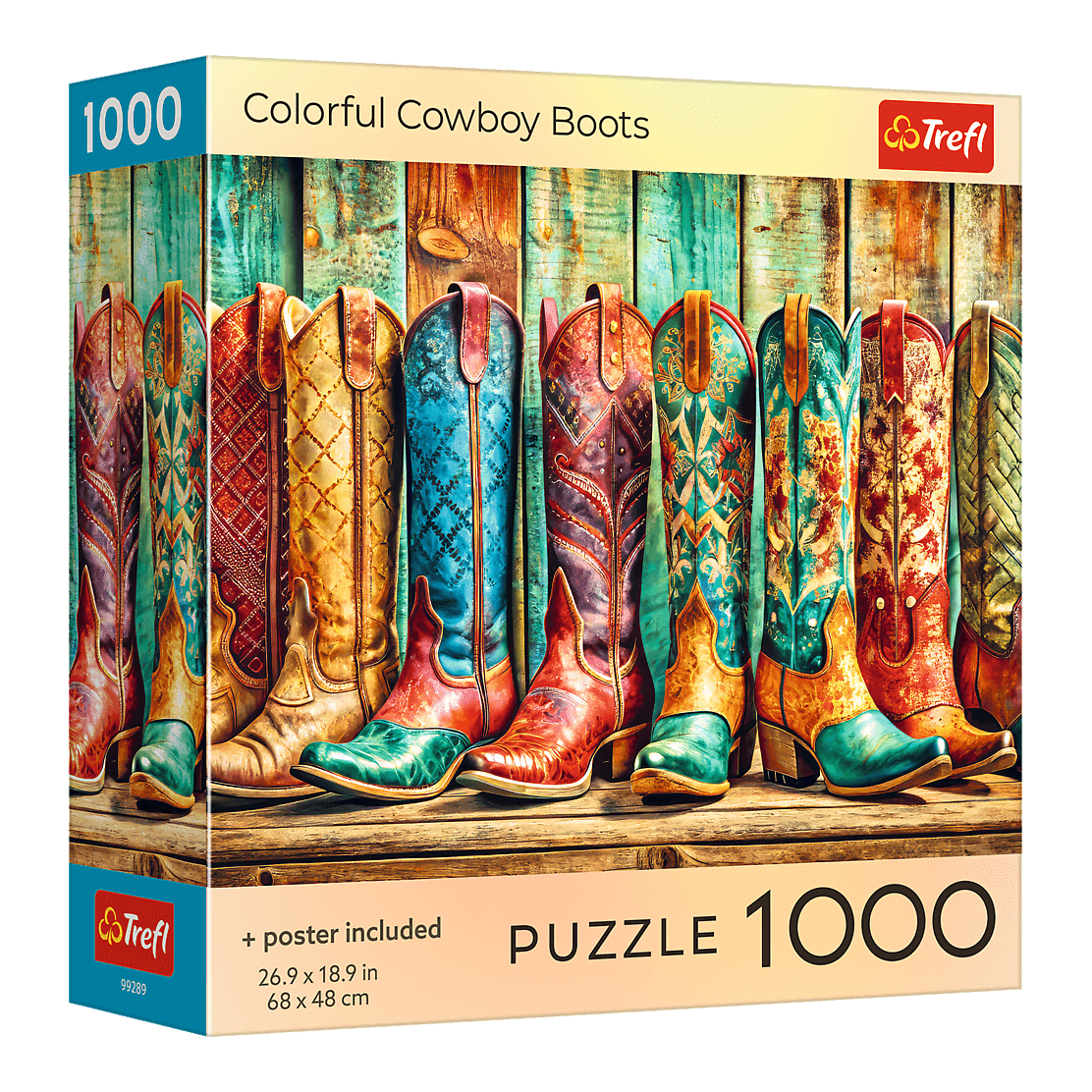 Színes cowboycsizmák Trefl 1000 darabos kirakó puzzle (TR-USA_99289) - puzzlegarden
