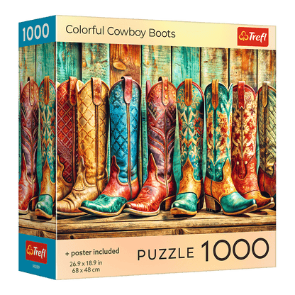 Színes cowboycsizmák Trefl 1000 darabos kirakó puzzle (TR-USA_99289) - puzzlegarden