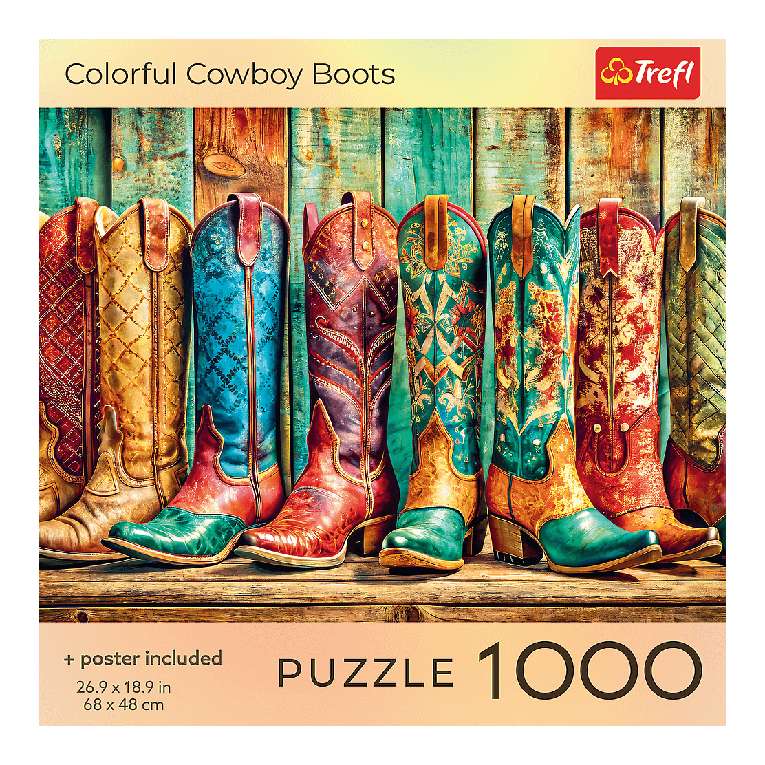 Színes cowboycsizmák Trefl 1000 darabos kirakó puzzle (TR-USA_99289) - puzzlegarden