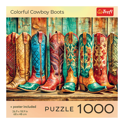 Színes cowboycsizmák Trefl 1000 darabos kirakó puzzle (TR-USA_99289) - puzzlegarden