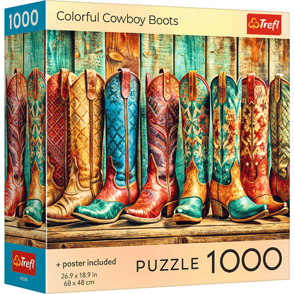 Színes cowboycsizmák Trefl 1000 darabos kirakó puzzle (TR-USA_99289) - puzzlegarden