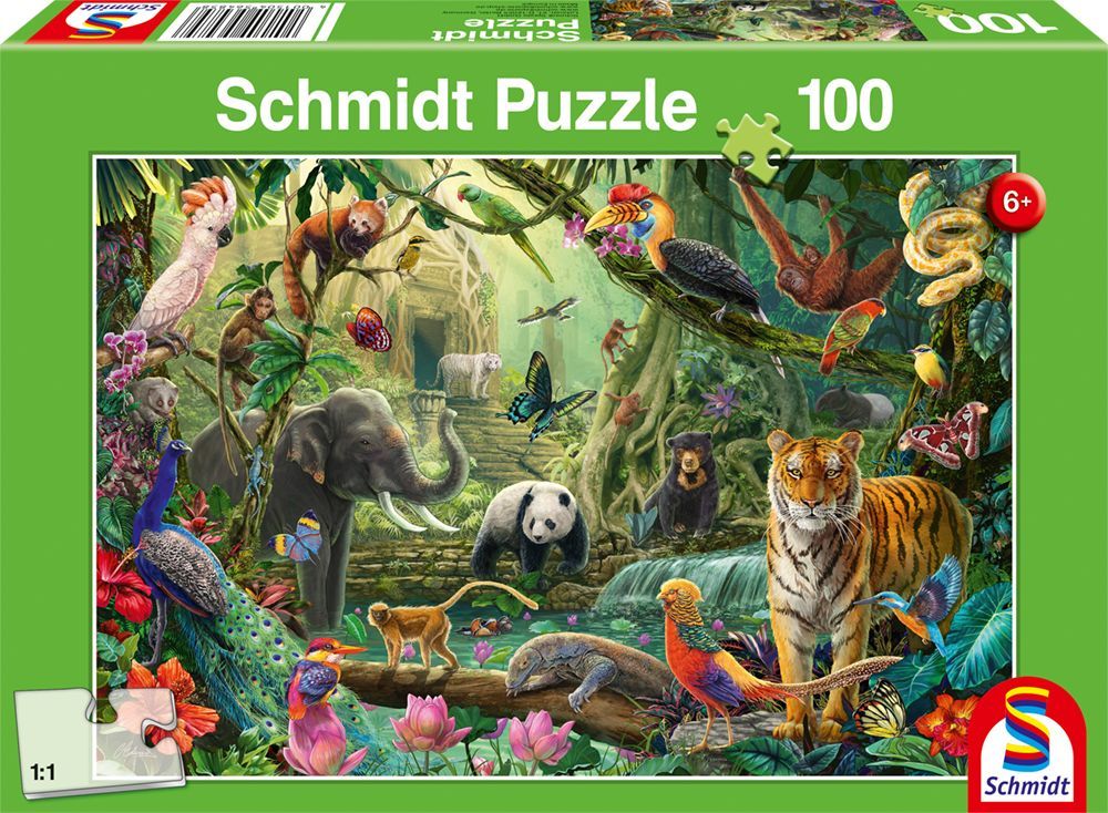 Színes dzsungelállatok Schmidt Spiele 100 darabos kirakó puzzle (SCH-56485) - puzzlegarden
