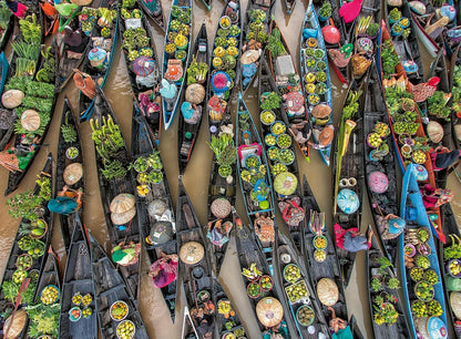 Színes Piacok - Lebegő piac Indonéziában Ravensburger 500 darabos kirakó puzzle (RA-12001813) - puzzlegarden