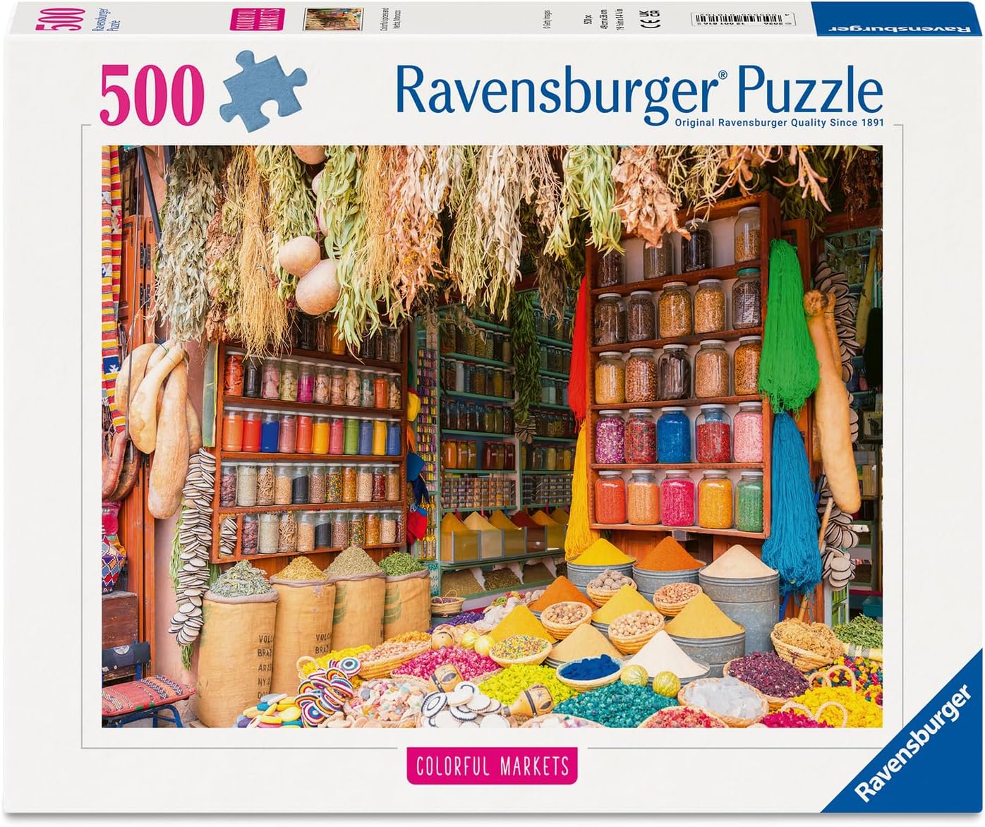 Színes Piacok - Színes fűszerek, Marokkó Ravensburger 500 darabos kirakó puzzle (RA-12001816) - puzzlegarden