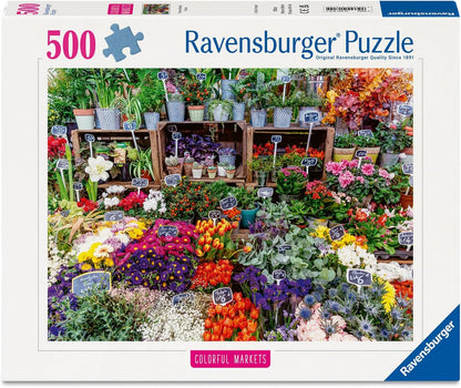 Színes Piacok - Virágpiac Franciaországban Ravensburger 500 darabos kirakó puzzle (RA-12001815) - puzzlegarden