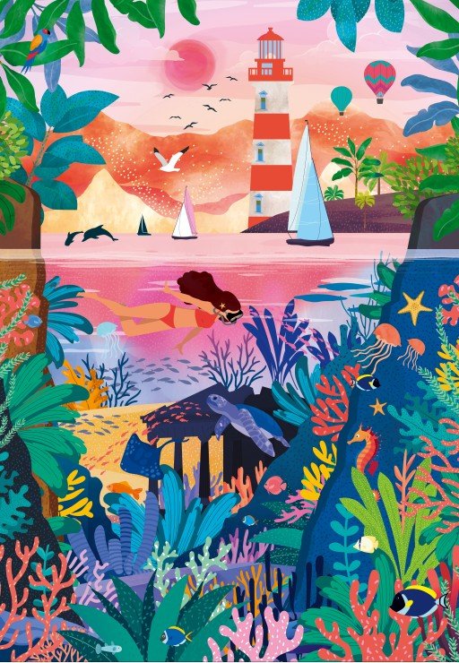 Színes tengerfenék Pieces & Peace 1000 darabos kirakó puzzle (PaP-00180) - puzzlegarden