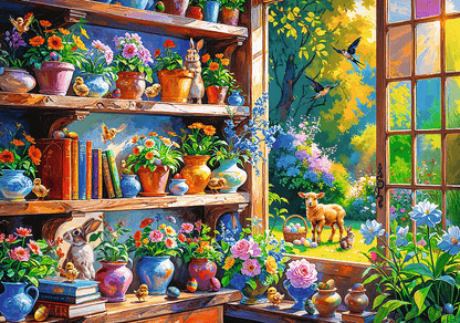 Tavaszi reggel az üvegházban Trefl 500 darabos kirakó puzzle (TR-37558) - puzzlegarden