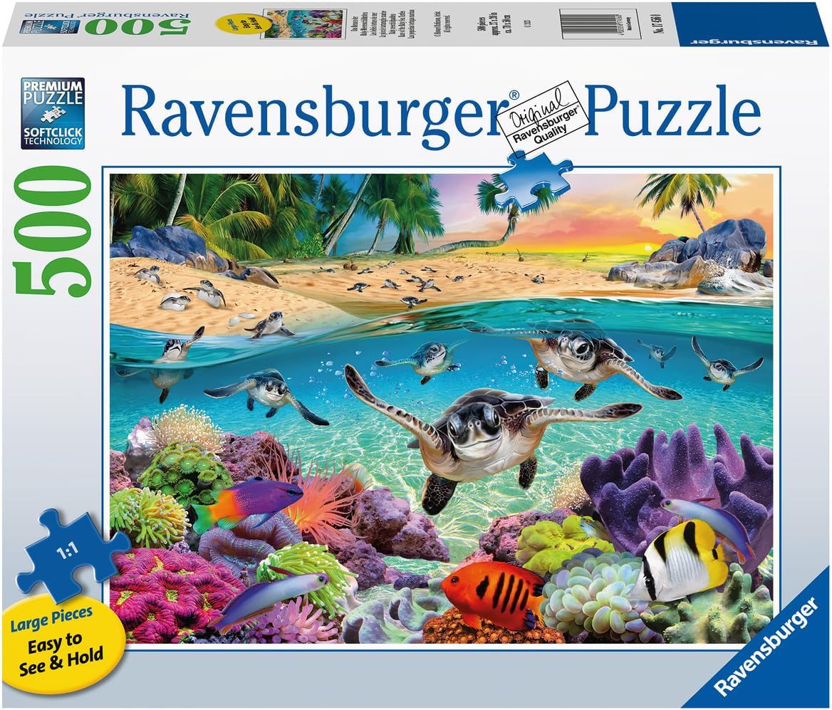 Teknős verseny - XXL Ravensburger 500 darabos kirakó puzzle (RA-17456 4005556174560) - puzzlegarden