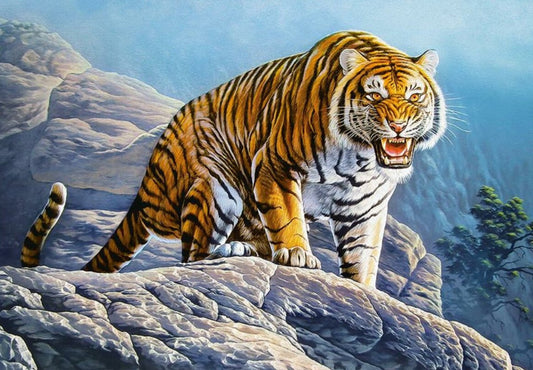 Tigris a sziklán Castorland 500 darabos kirakó puzzle (C-B-53346 5904438053346) - puzzlegarden