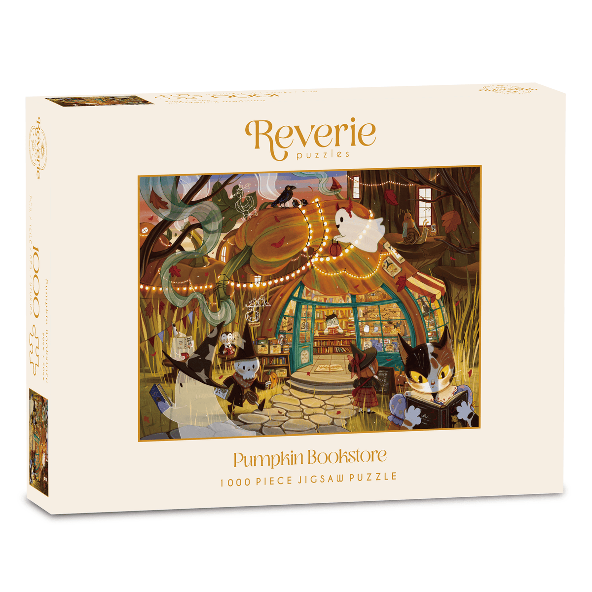 Töklámpás könyvesbolt Reverie 1000 darabos kirakó puzzle (RE-PB1000MB) - puzzlegarden
