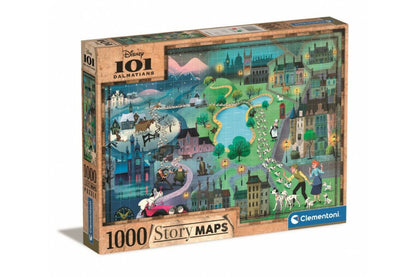 Történet Térkép - Disney 101 Kiskutya Clementoni 1000 darabos kirakó puzzle (CL-39665 8005125396658) - puzzlegarden