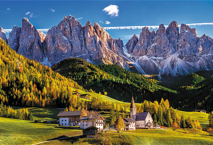 Val di Funes-völgy, Dolomitok, Olaszország – a kirakó képe