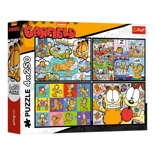 Garfield utálja a hétfőt - 4x250 Trefl 250 darabos kirakó puzzle (TR - 13344) - puzzlegarden