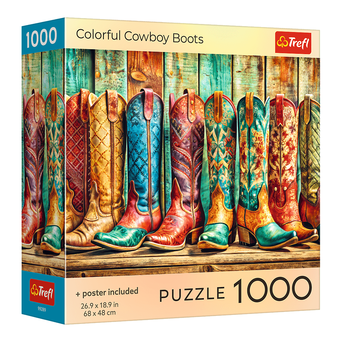 Színes cowboycsizmák Trefl 1000 darabos kirakó puzzle (TR-USA_99289) - puzzlegarden
