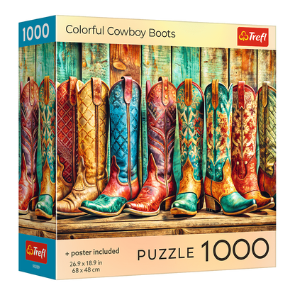Színes cowboycsizmák Trefl 1000 darabos kirakó puzzle (TR-USA_99289) - puzzlegarden