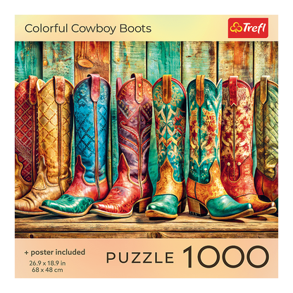 Színes cowboycsizmák Trefl 1000 darabos kirakó puzzle (TR-USA_99289) - puzzlegarden