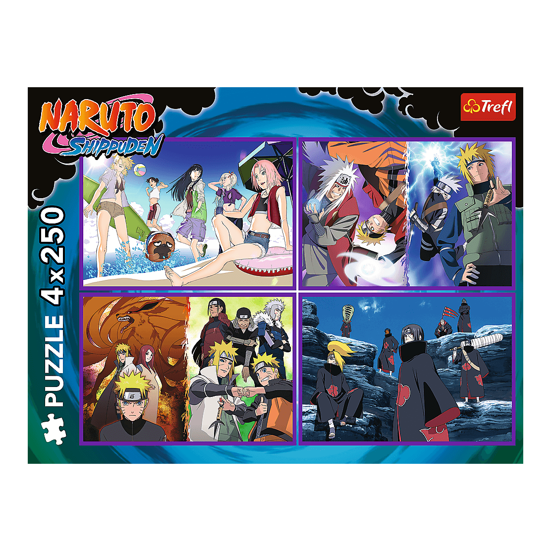 Uzumaki Naruto kalandjai – 4x250 Trefl 250 darabos kirakó puzzle (TR-13339) - puzzlegarden