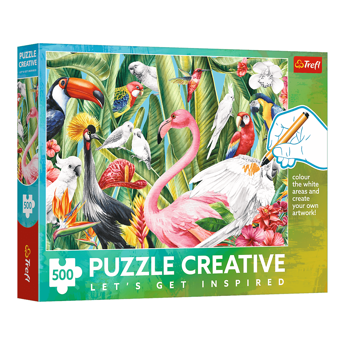 Trópusi madarak - színező kirakó Trefl 500 darabos kirakó puzzle (TR-37564) - puzzlegarden
