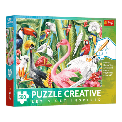 Trópusi madarak - színező kirakó Trefl 500 darabos kirakó puzzle (TR-37564) - puzzlegarden
