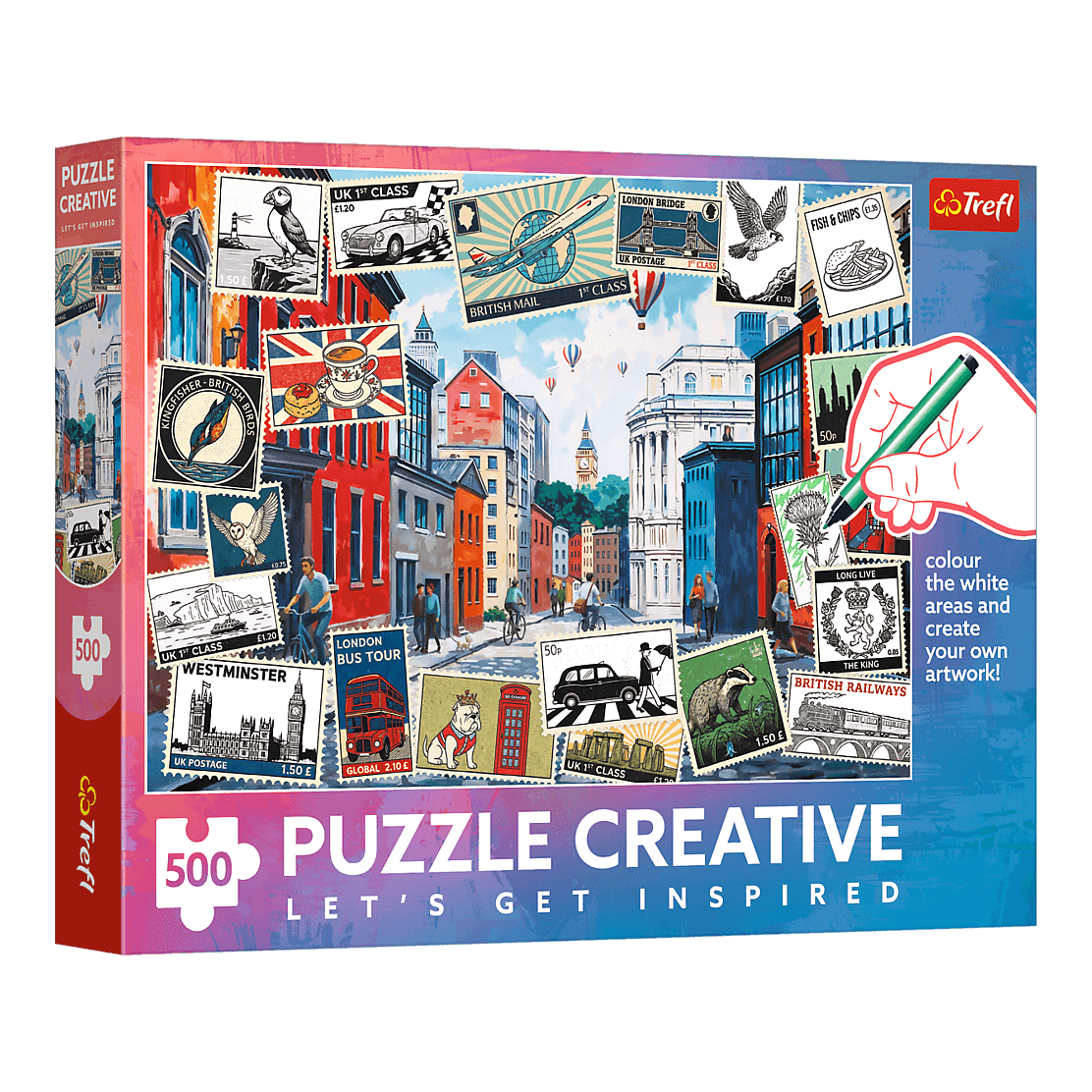 Üdvözlet Londonból - színező kirakó Trefl 500 darabos kirakó puzzle (TR-37563) - puzzlegarden