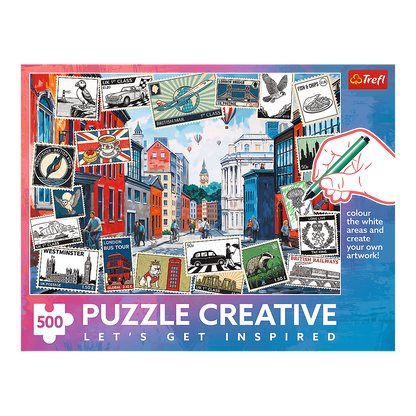 Üdvözlet Londonból - színező kirakó Trefl 500 darabos kirakó puzzle (TR-37563) - puzzlegarden