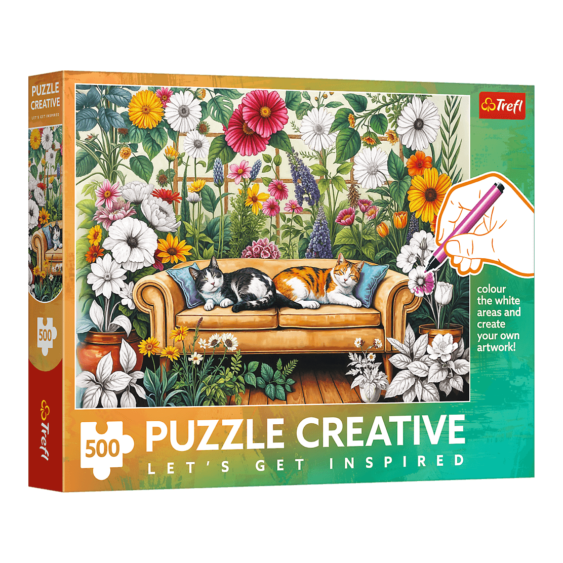 Cicák az üvegházban - színező kirakó Trefl 500 darabos kirakó puzzle (TR-37562) - puzzlegarden