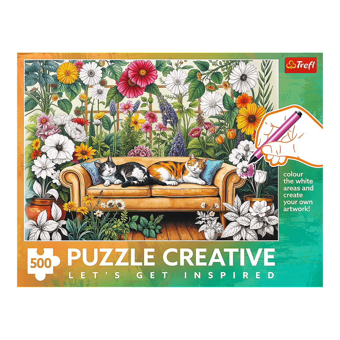 Cicák az üvegházban - színező kirakó Trefl 500 darabos kirakó puzzle (TR-37562) - puzzlegarden