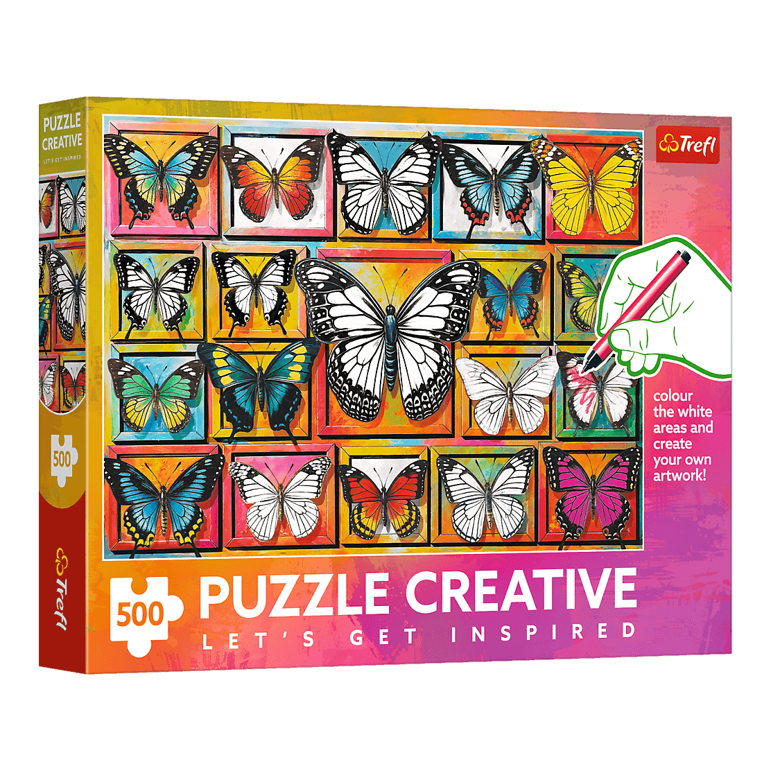 Pillangókollekció - színező kirakó Trefl 500 darabos kirakó puzzle (TR-37561) - puzzlegarden