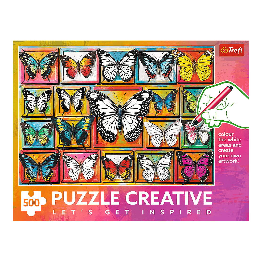 Pillangókollekció - színező kirakó Trefl 500 darabos kirakó puzzle (TR-37561) - puzzlegarden