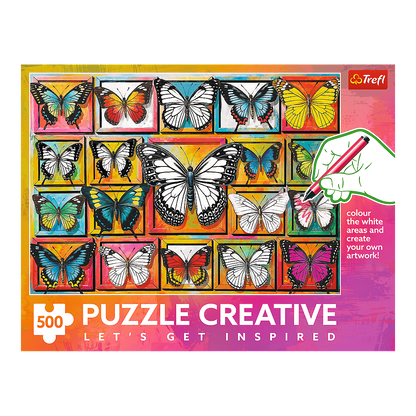 Pillangókollekció - színező kirakó Trefl 500 darabos kirakó puzzle (TR-37561) - puzzlegarden