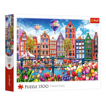 Színes Amszterdam Trefl 1500 darabos kirakó puzzle (TR-26221) - puzzlegarden