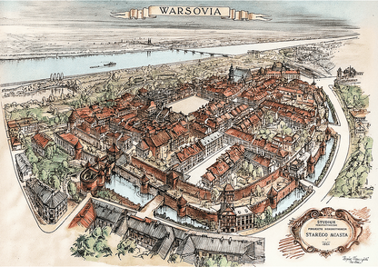 Varsó óvárosának újjáépítési terve, 1951 – Trefl 12206 – teljes kirakókép