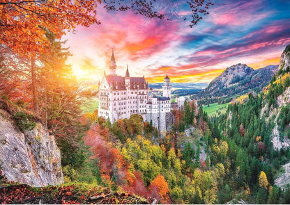 Kilátás a Neuschwanstein-kastélyra, Németország – Trefl 37427 – teljes kirakókép