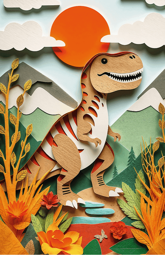 Trefl 40 Éves Jubileum – Papírművészet: Dinoszaurusz Trefl 160 darabos kirakó puzzle (TR - 40048) - puzzlegarden