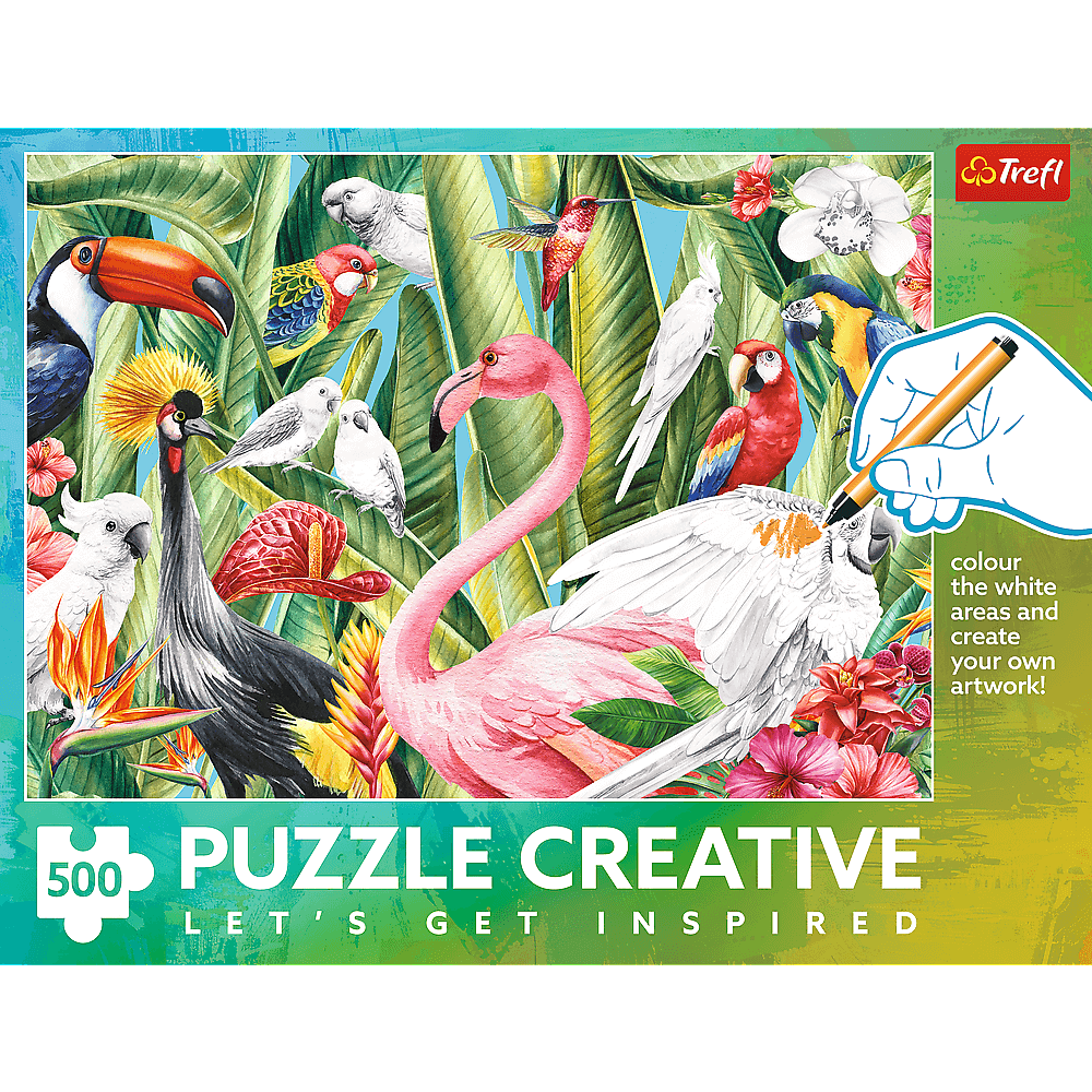 Trópusi madarak - színező kirakó Trefl 500 darabos kirakó puzzle (TR-37564) - puzzlegarden