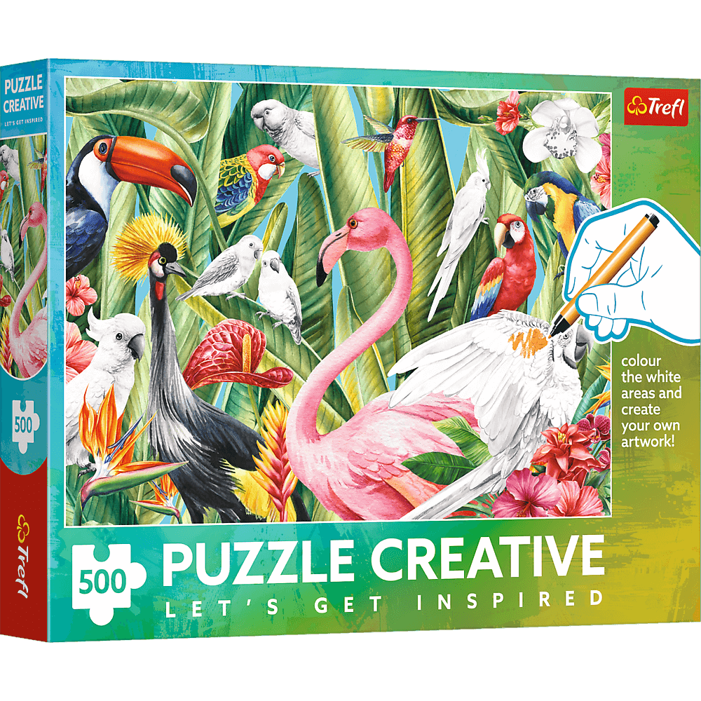 Trópusi madarak - színező kirakó Trefl 500 darabos kirakó puzzle (TR-37564) - puzzlegarden