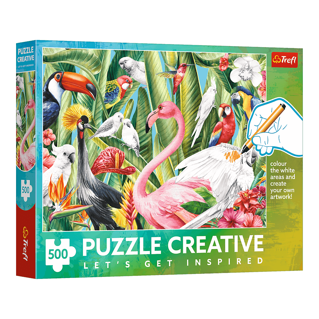 Trópusi madarak - színező kirakó Trefl 500 darabos kirakó puzzle (TR-37564) - puzzlegarden