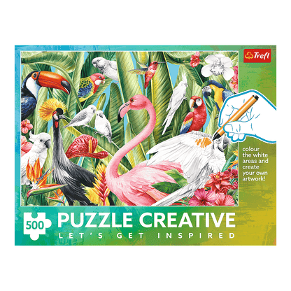 Trópusi madarak - színező kirakó Trefl 500 darabos kirakó puzzle (TR-37564) - puzzlegarden