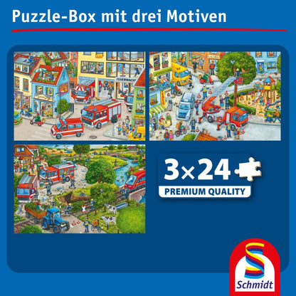 Tűzoltók – 3x24 Schmidt Spiele 3x24 darabos kirakó puzzle (SCH-56580) - puzzlegarden