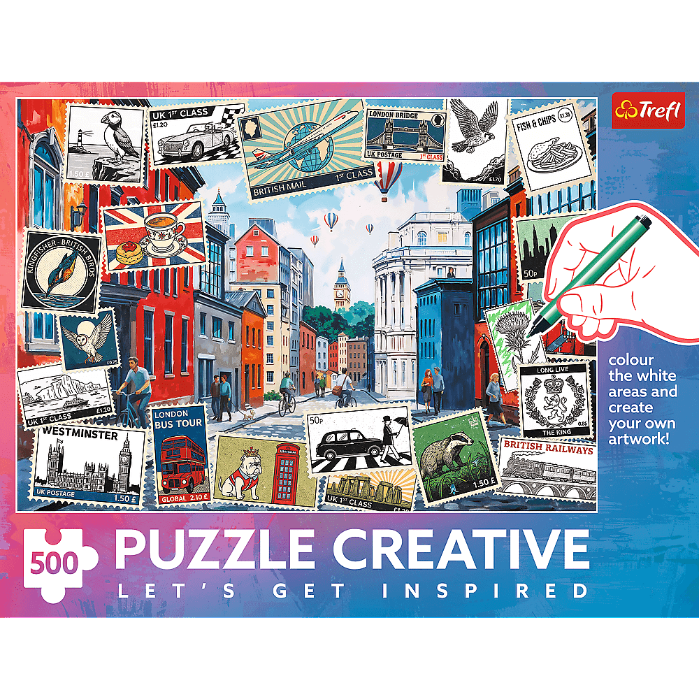 Üdvözlet Londonból - színező kirakó Trefl 500 darabos kirakó puzzle (TR-37563) - puzzlegarden