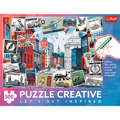 Üdvözlet Londonból - színező kirakó Trefl 500 darabos kirakó puzzle (TR-37563) - puzzlegarden
