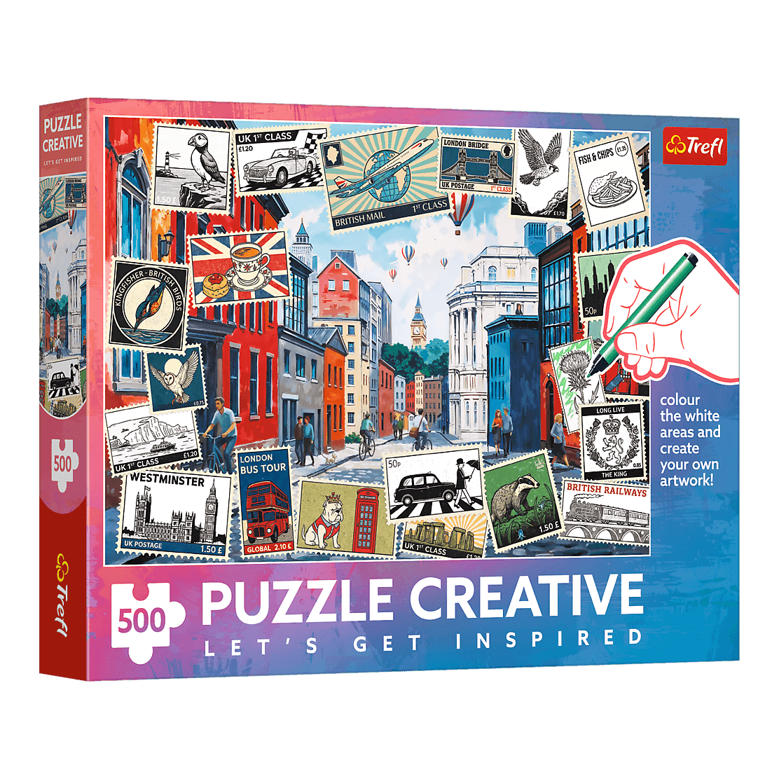 Üdvözlet Londonból - színező kirakó Trefl 500 darabos kirakó puzzle (TR-37563) - puzzlegarden