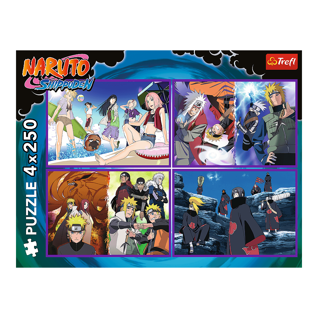 Uzumaki Naruto kalandjai – 4x250 Trefl 250 darabos kirakó puzzle (TR-13339) - puzzlegarden