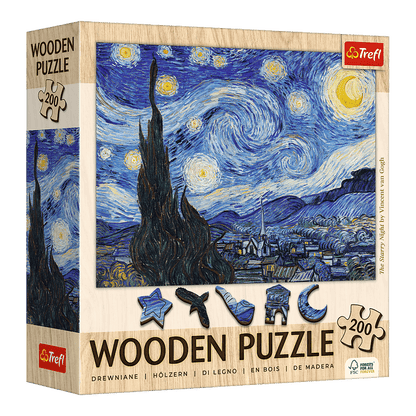 Van Gogh - Csillagos Éj - FA Kirakó! Trefl 200 darabos kirakó puzzle (TR-20248) - puzzlegarden